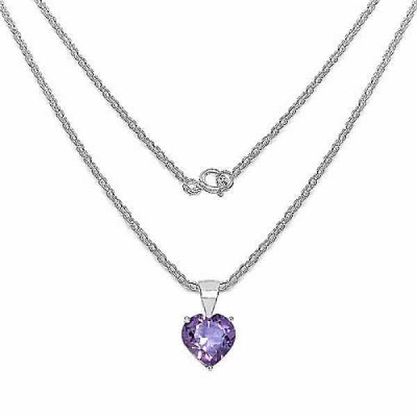 Edles Amethyst-Herzen-SET 4-teilig Silber-6,65 Karat