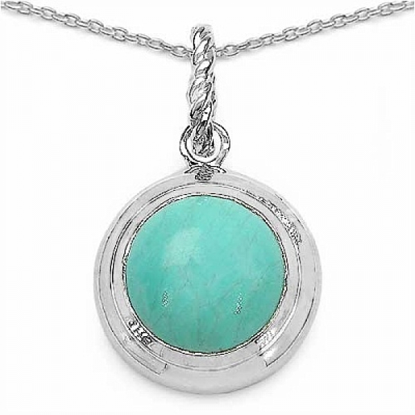 Collier/Halskette großer runder Türkis-8,05 Karat