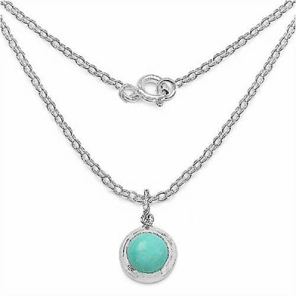 Collier/Halskette großer runder Türkis-8,05 Karat