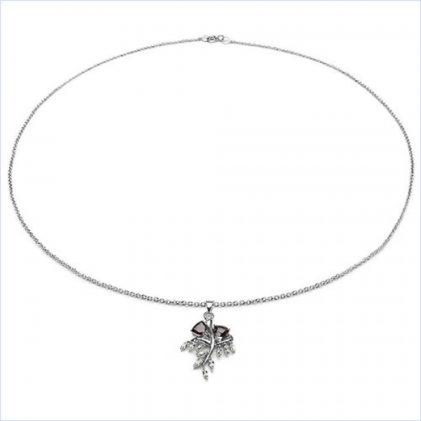 Designer Collier mit Citrin/White Topas-Anhänger-925 Silber-Rhodiniert 2,60 Karat