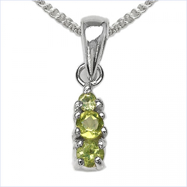 Collier/Halskette mit Peridot-Anhänger 925-Sterling-Silber