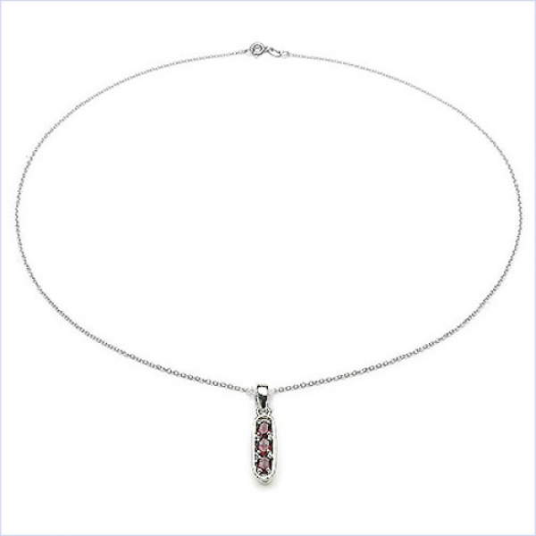 Collier/Kette Tansanit-Anhänger-925 Silber-Rhodiniert-0,51 Karat