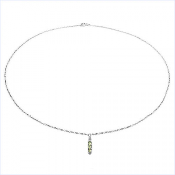 Collier/Kette Peridot-Anhänger-925 Silber-Rhodiniert 0,60 Karat