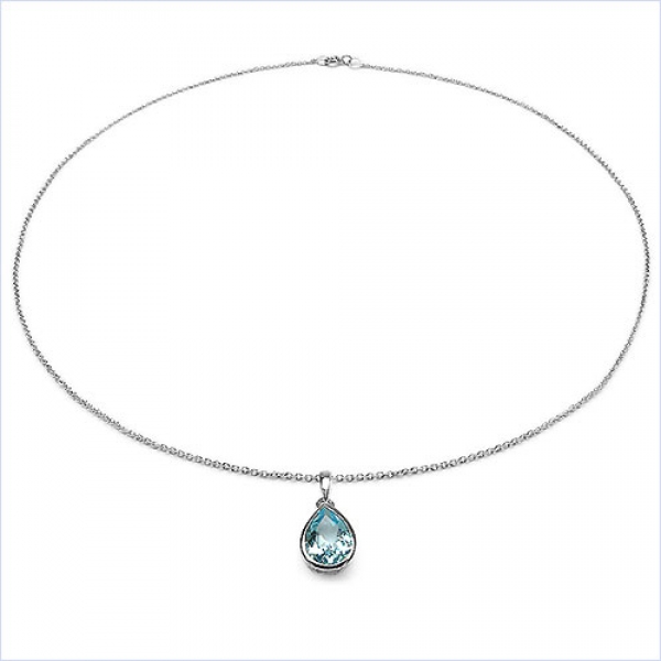 Collier/Kette großem Granat Tropfen-Anhänger 5,50 Karat
