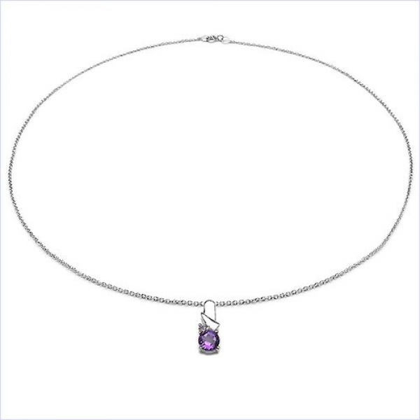 Collier/Halskette mit Amethyst-Anhänger-925 Sterl.Silber 0,52 Karat