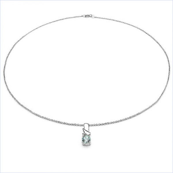 Collier/Kette Anhänger mit Smaragd-925Silber-Rhodiniert-0,52 Karat