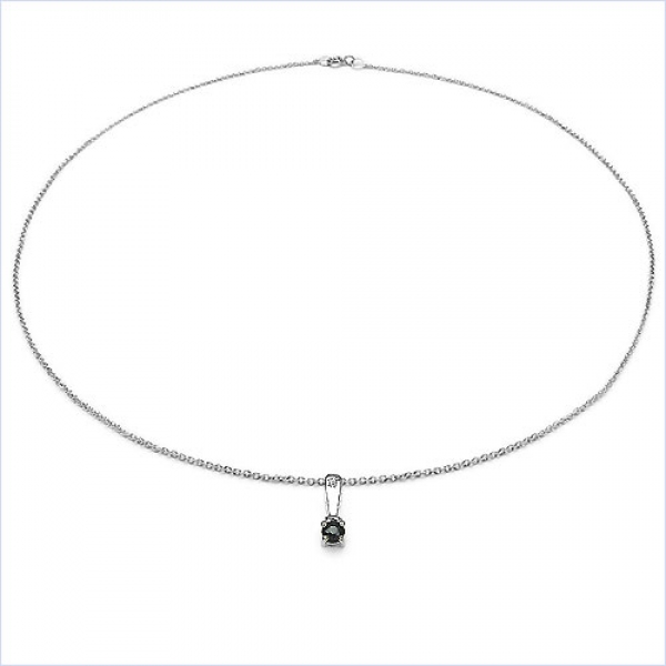 Collier/Kette-Anhänger Granat/Weißtopas-925 Silber-Rhod.0,20cts