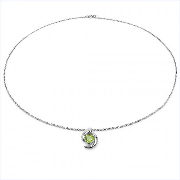 Collier/Kette Anhänger mit Peridot in Silber-0,70 Karat