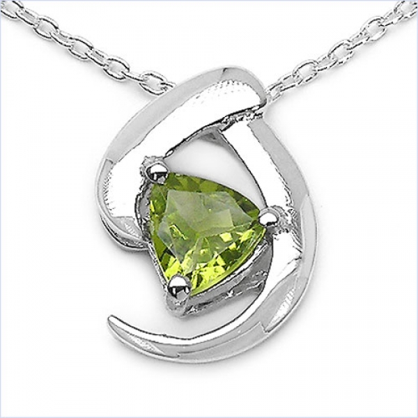 Ohrstecker/ Ohrringe - 925 Sterling Silber - Rhodiniert - mit Peridot in 0,90 Karat