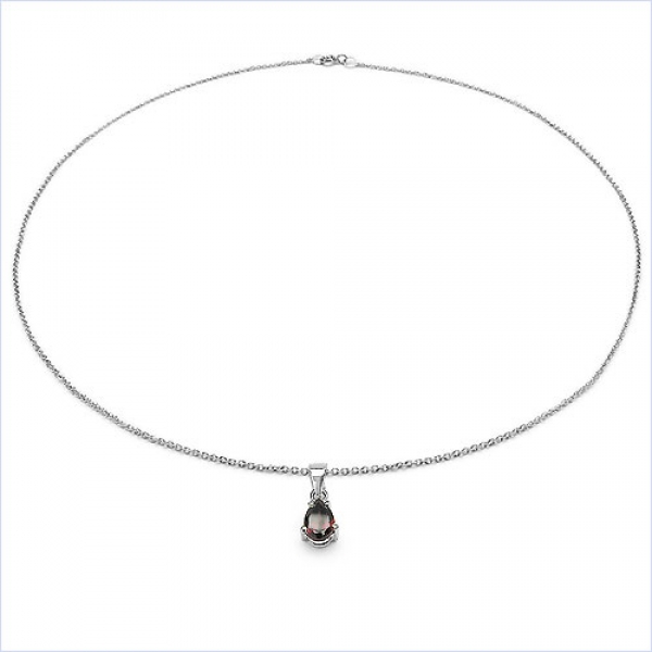 Collier/Kette mit Granat-Tropfen-Anhänger 0,85 Karat