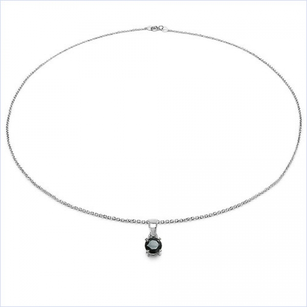 Collier/Halskette m.Saphir-Anhänger 925-Sterling-Silber-0,60Karat