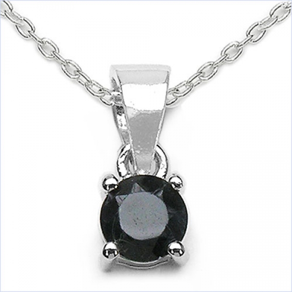 Collier/Halskette m.Saphir-Anhänger 925-Sterling-Silber-0,60Karat