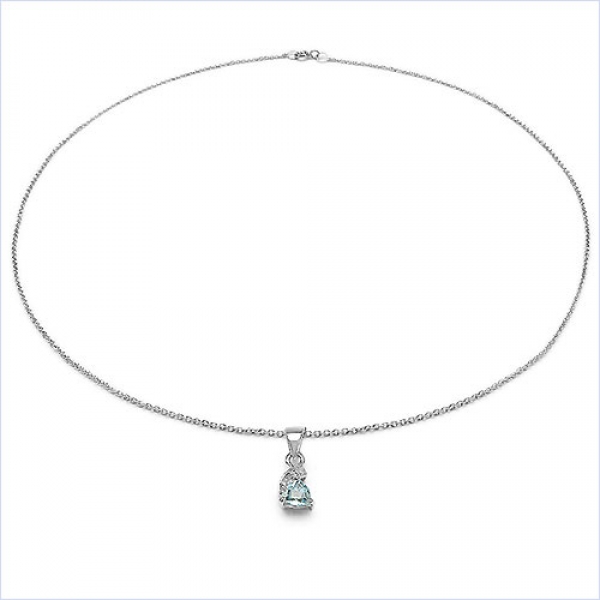 Collier mit Diamant/ Amethyst - Anhänger - 925 Sterling Silber-Rhodiniert