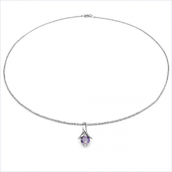 Collier/Halskette Amethyst-Anhänger 925-Sterling-Silber-0,90K.