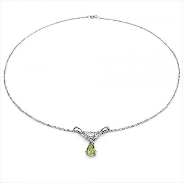 Collier/Kette mit Blautopas u.Weißtopas 925Sterl.Silber-1,09 Karat