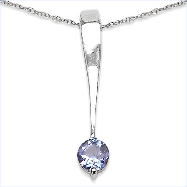 Collier/Halskette mit Tansanit-Anhänger 925-Sterling-Silber