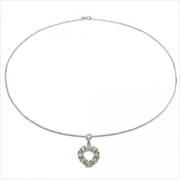 Collier/Halskette mit Diamant/Opal-Herz-Anhänger-925 Silber Rhodiniert