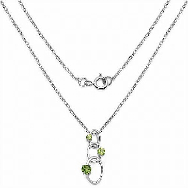 Collier/Kette mit Peridot-Anhänger Silber Rhodiniert-0,85 Karat