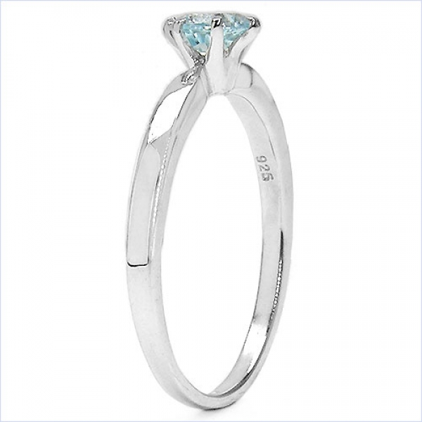 Wundervoller Blautopas-Ring-925 Sterling Silber Rhod.-1,10K