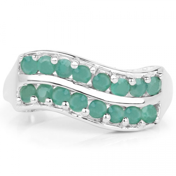 Smaragd-Ring 925 Sterling Silber-0,80 Karat