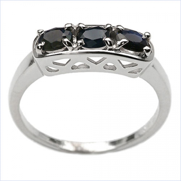 Edler Saphir-Ring-925 St.Silber Rhodiniert-0,75 Karat