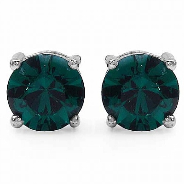 Ohrringe/Ohrstecker smaragd grüne Zirkonia -925 Silber-Rhodiniert-1,80 Karat