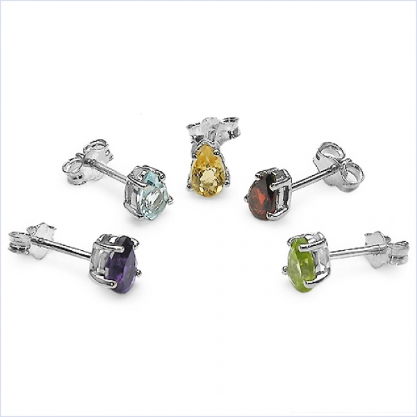 Ohrstecker Tropfen Zirkonia gelb-925 Silber-Rhodiniert-1,42 Karat
