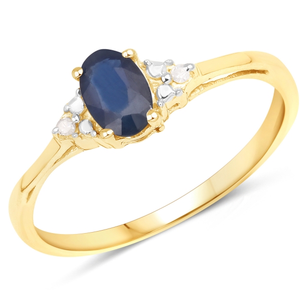 Diamant/Saphir-Anhänger,Kette,Ohrstecker,Ring,Gold-10Karat