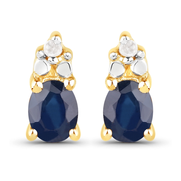Diamant/Saphir-Anhänger,Kette,Ohrstecker,Ring,Gold-10Karat