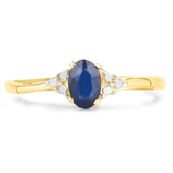 Diamant/Saphir-Anhänger,Kette,Ohrstecker,Ring,Gold-10Karat