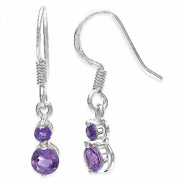 Collier/Kette Anhänger Amethyst 925 Silber-Rhodiniert 0,60 Karat