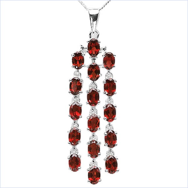 Luxus Granat Schmuck-SET 4-teilig 925 St.Silber Rhodin.-16,90 Karat