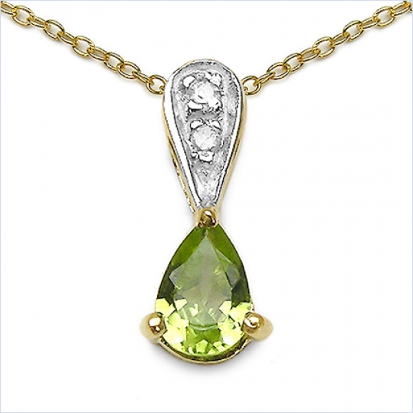 Ohrringe/Ohrstecker mit Diamant/Citrin 0,84 Karat Silber-vergoldet 10 Karat
