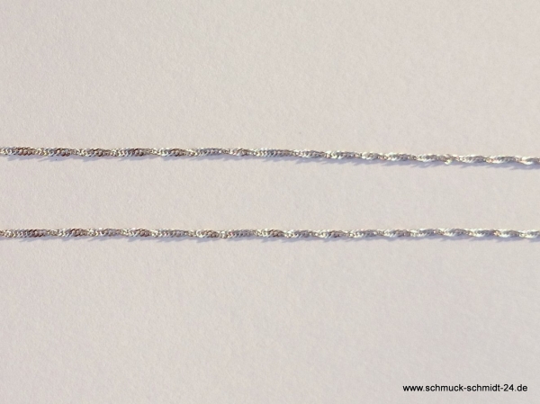 Silberkette/Collier gedrehte Panzer-925 Sterling-Silber-Rhodiniert-55cm
