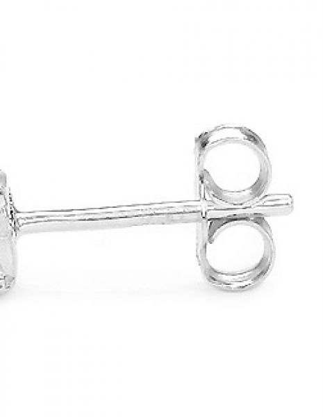 Runde, grüne Kristall Ohrringe, 4mm mit Zargenfassung-Sterling Silber Rhodiniert