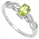 Einzigartiger Peridot-Ring-925/Silber-Rhodiniert 0,45 Karat