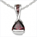 Collier/Kette mit Granat-Anhänger 925 Silber/Rhodin.-0,80 Karat