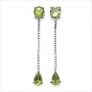 Ohrstecker Tropfenform Silber- Rhodiniert-m.Peridot-1,80 Karat