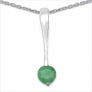 Collier/Kette-Anhänger Smaragd (Emerald)-925 Silber-Rhod.-0,50 Karat