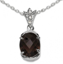 Collier/Halskette m.Anhänger-Smoky Topas-Zirkonia/3,28 Karat [P661SM]