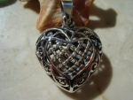 Collier/Anhänger filigranes Herz-925 Sterling Silber