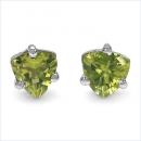 Ohrstecker Trillion-Peridot 925 Sterl.Silber-Rhodiniert 0,90 Karat