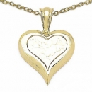 Collier Halskette mit Herz-Anhänger-925 Silber-vergoldet mit 14 Karat Gelbgold
