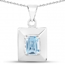Collier/Kette mit Blautopas-Anhänger 925 Silber/Rhodin.1,20 Karat