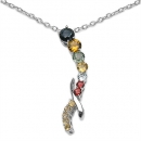 Collier mit Multi Edelstein/Saphir-Anhänger-2,04 Karat-Silber Rhodiniert