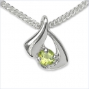 Collier/Kette mit Anhänger-Peridot 925Silber-Rhodiniert
