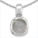Collier/Kette Anhänger mit Mondstein/Moonstone-925 Silber-Rhodiniert-1,10 Karat