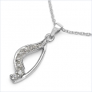 Collier/Halskette 925-Silber Rhodiniert mit weißen Zirkonias