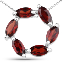 Collier/Kette mit Granat-Anhänger Silber-6 Edelsteine-1,80 Karat [P1666G]