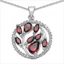 Collier/Kette Anhänger mit Granat 925 Silber-Rhodiniert